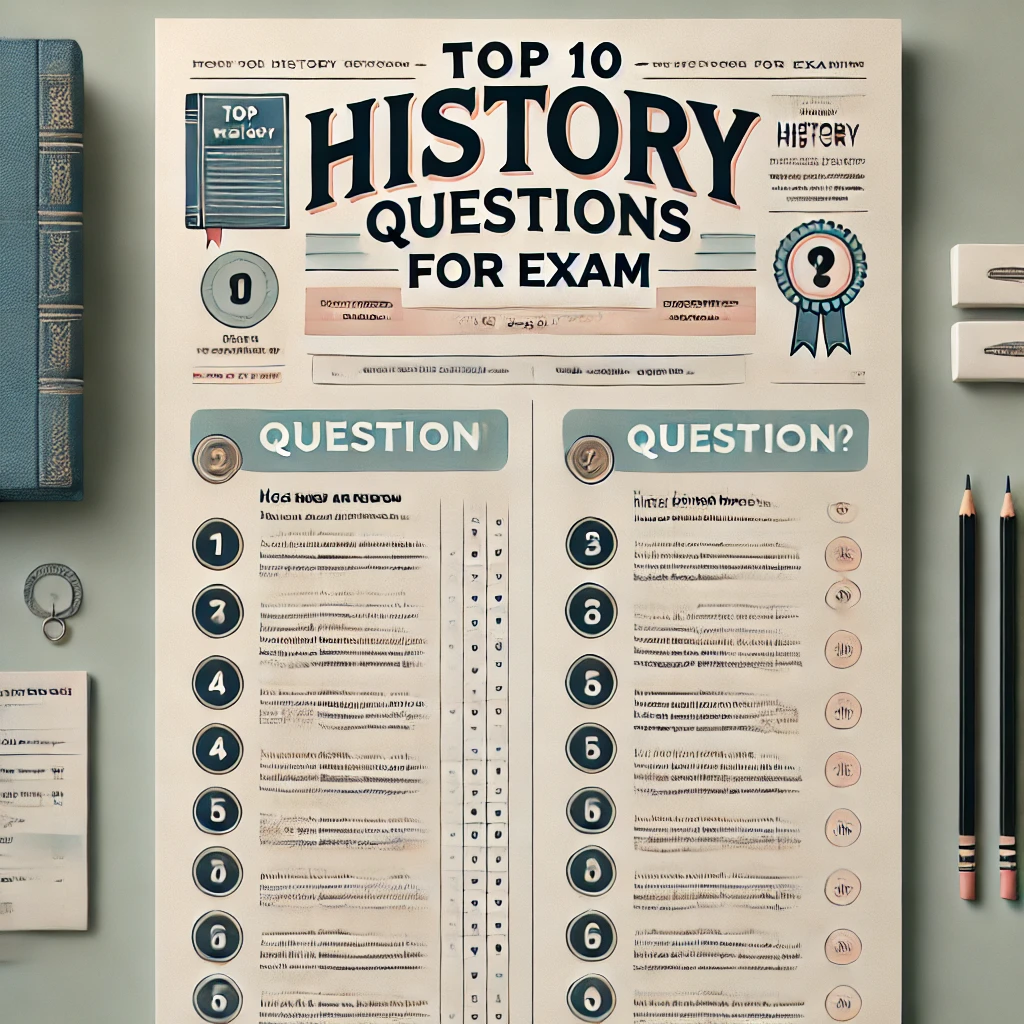 Top 10 history questions for exam